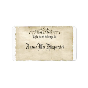 Vintage Stil Old Parchment Add Your Name Label Adressetikett