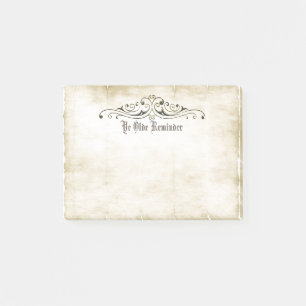 Vintage Stil Old Parchment "Ye Olde Reminder" Post-it Block