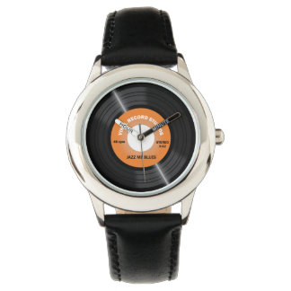 Vintage Stil Orange 45 rpm Vinyl Record Watch Armbandsur