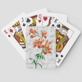 Vintage Stil Orange Lily Flowers Card Natt Casinokort