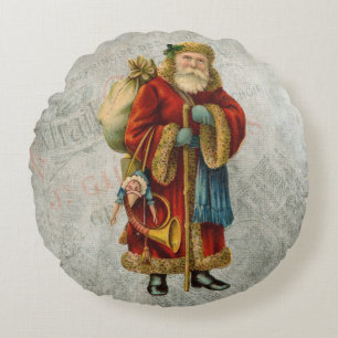 Vintage Stil Pappa jul Jultomten Rund Kudde
