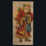 Vintage Stil Pappa jul Jultomten Trä USB-minne<br><div class="desc">En vintage bild i det klassiska Pappa jul som bär sin berömd röd jackar och bär på en påse fullt leksaker. Detta gammaldags Jultomten, som också kallas för gamla Sankt Nicholas, är glimt och håller en promenadkäpp för att resa genom landklingande leksaker till alla flickor och pojkar. Bakgrunden är ett...</div>