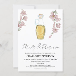 Vintage Stil Petals och Prosecco Möhippa Inbjudningar