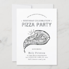 Vintage Stil Pizza Party | Födelsedagsfirande Inbjudningar