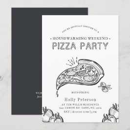 Vintage Stil Pizza Party | Inbjudan till födelseda