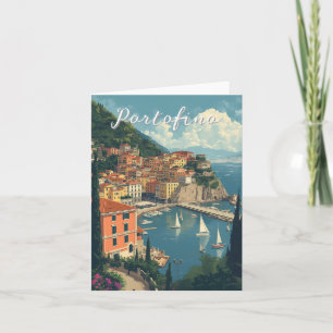 Vintage stil Portofino Genova Italien Kort