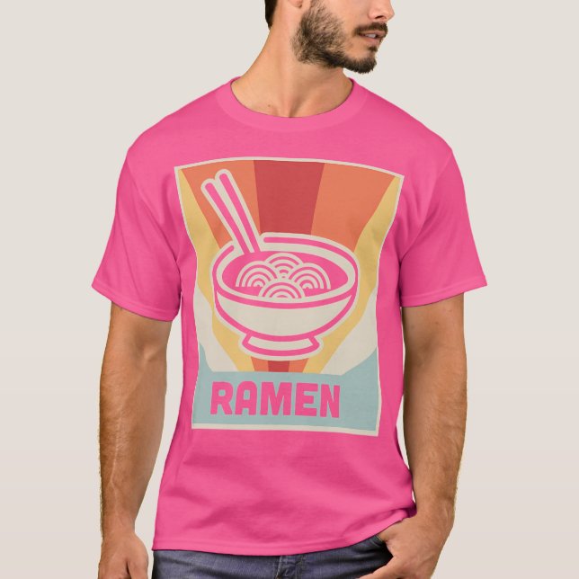 Vintage Stil Ramen Poster T Shirt (Framsida)