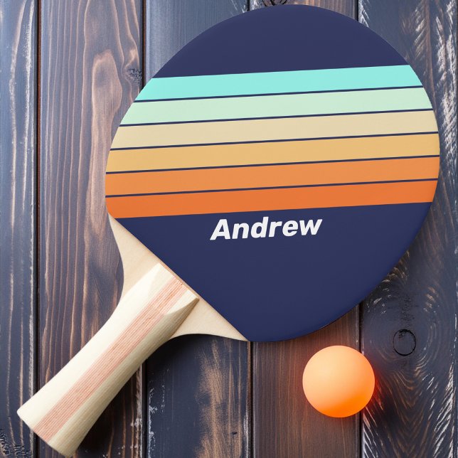Vintage stil Randig Retro med namn Pingisracket (Skapare uppladdad)