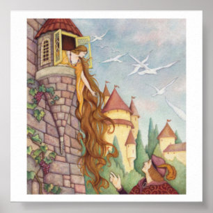 Vintage Stil Rapunzel Poster