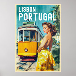 Vintage Stil: Reseaffisch för Lissabon Poster