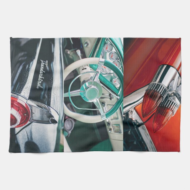 Vintage Stil Retro Cars Kitchen Towel Kökshandduk (Horisontell)