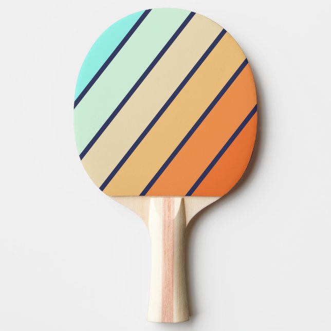 Vintage stil Retro djärva ränder Pingisracket (Framsidan)