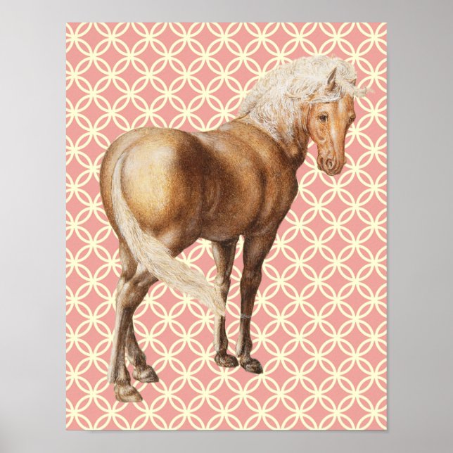 Vintage Stil Retro Palomino Horse Art Poster (Framsidan)