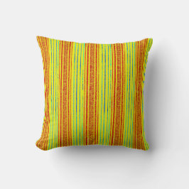 Vintage Stil Retro Rand Lime Orange Pillow Kudde