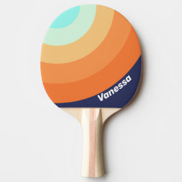 Vintage stil Retro Slät Cirkel Rand med Namn Pingisracket