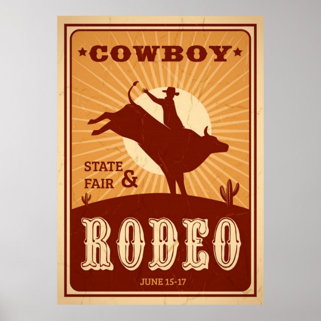 Vintage Stil Rodeo Poster (Framsidan)
