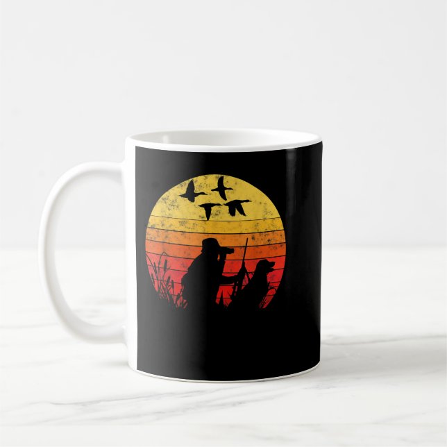 Vintage stil Rolig Andjakt  Kaffemugg (Vänster)