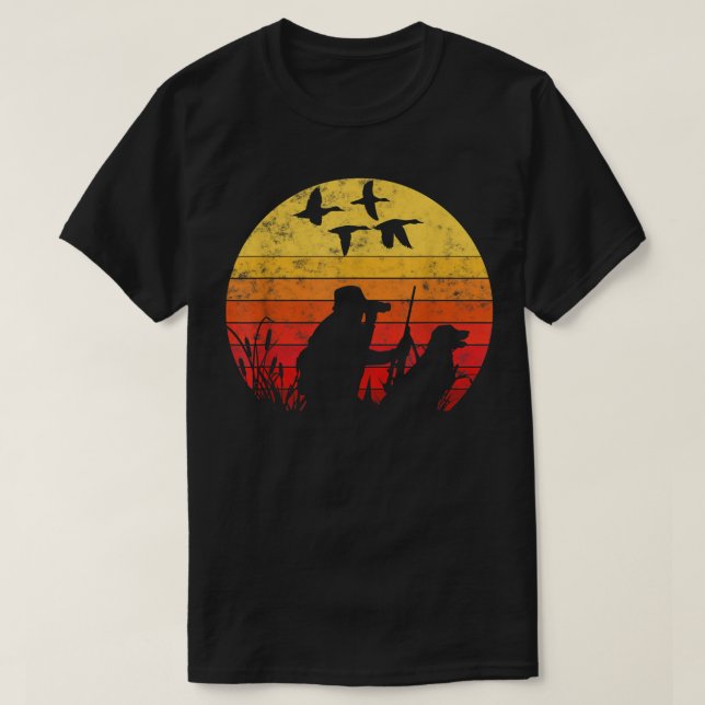 Vintage stil Rolig Andjakt  T Shirt (Design framsida)