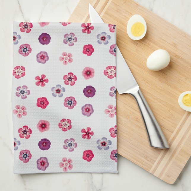 Vintage Stil Rosa Flowers Kitchen Towel Kökshandduk (Vikt i Fjärdedel)