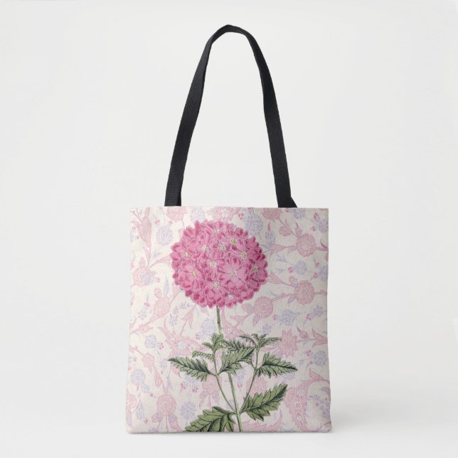 Vintage Stil Rosa Hydrangea Flower Tote Bag Tygkasse (Framsida)