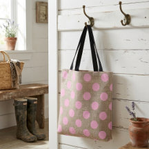 Vintage stil rosa prickar på burlap