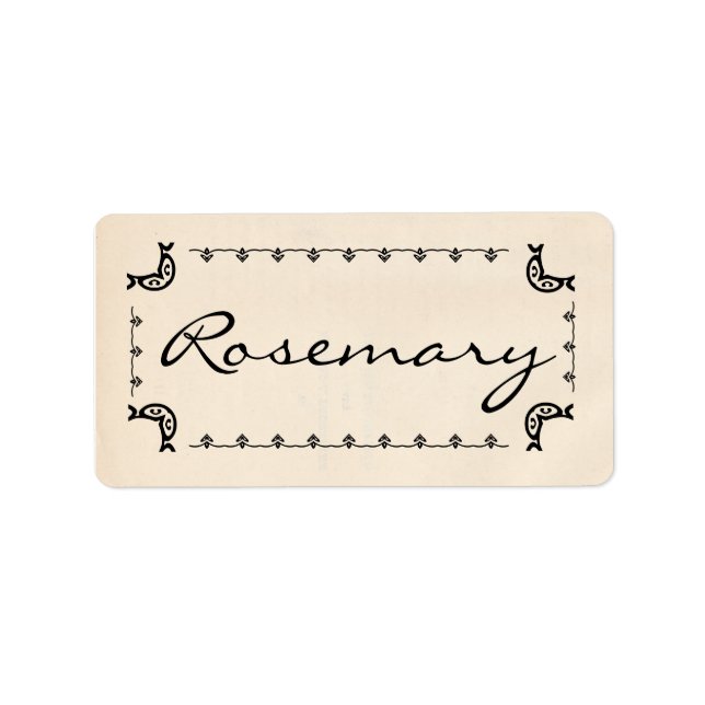 Vintage-Stil Rosemary Labels Adressetikett (Framsidan)