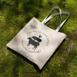 Vintage Stil| Rosthändelse i Gris| Tygkasse<br><div class="desc">Anpassade gris rost tote bags för nästa party eller händelse med en vintage stil gris teckning omgiven av dina unika uppgifter.</div>