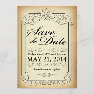 Vintage Stil Rulla Spara datumkortet Spara Datumet