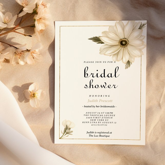 Vintage stil rustik daisy, Möhippa Inbjudningar (Vintage style rustic daisy flower Bridal Shower)