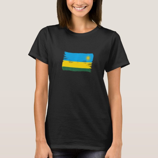 Vintage Stil Rwanda Flagga T Shirt (Framsida)