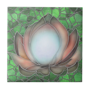 Vintage Stil Salmon Lotus Ceramic Tile Kakelplatta