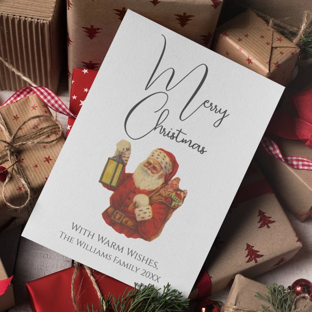 Vintage Stil Santa God jul Julkort (Vintage Style Santa Merry Christmas Holiday Card
)