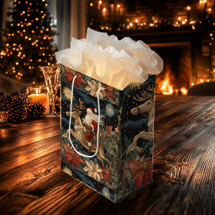 Vintage Stil Santa Riding Reindeer Design