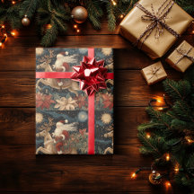 Vintage Stil Santa Riding Reindeer Design