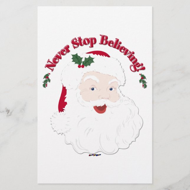 Vintage Stil Santa Sluta aldrig tro Brevpapper (Framsida)