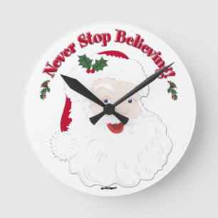 Vintage Stil Santa Sluta aldrig tro Rund Klocka