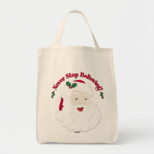 Vintage Stil Santa slutar aldrig tro Tygkasse