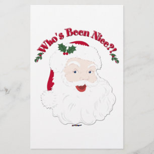 Vintage Stil Santa Vem har varit trevlig? Brevpapper