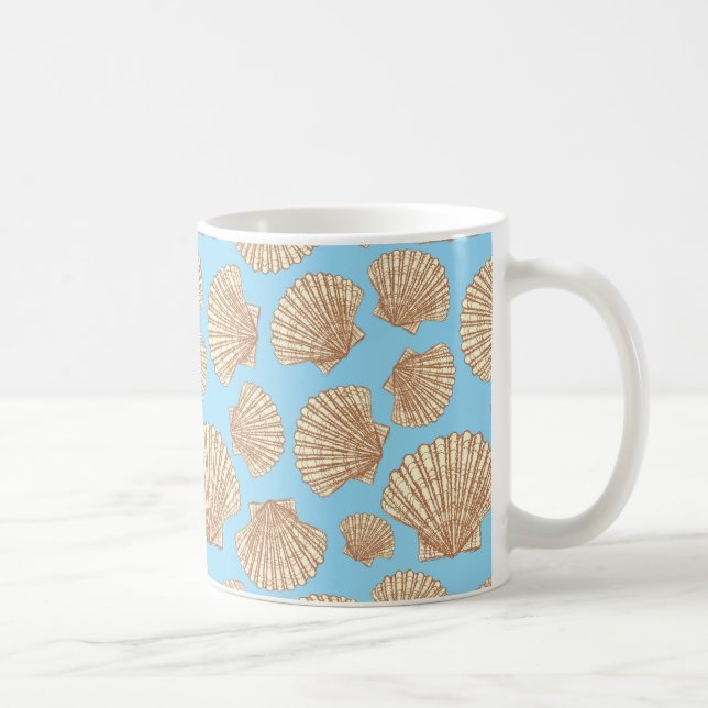 Vintage Stil Seashell Mönster Kaffemugg (Höger)