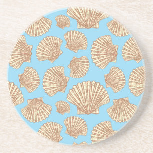 Vintage Stil Seashell Mönster Underlägg Sandsten