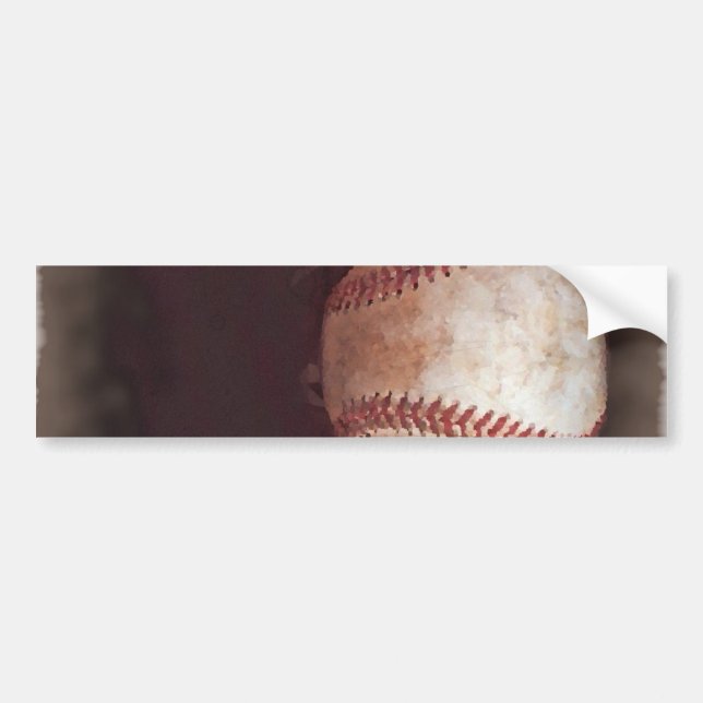 Vintage Stil Sepia Baseball Artwork Bildekal (Framsidan)