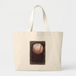 Vintage Stil Sepia Baseball Artwork Jumbo Tygkasse