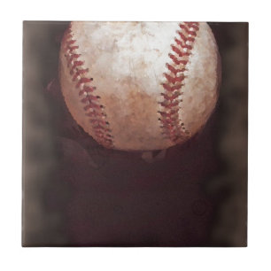 Vintage Stil Sepia Baseball Artwork Kakelplatta