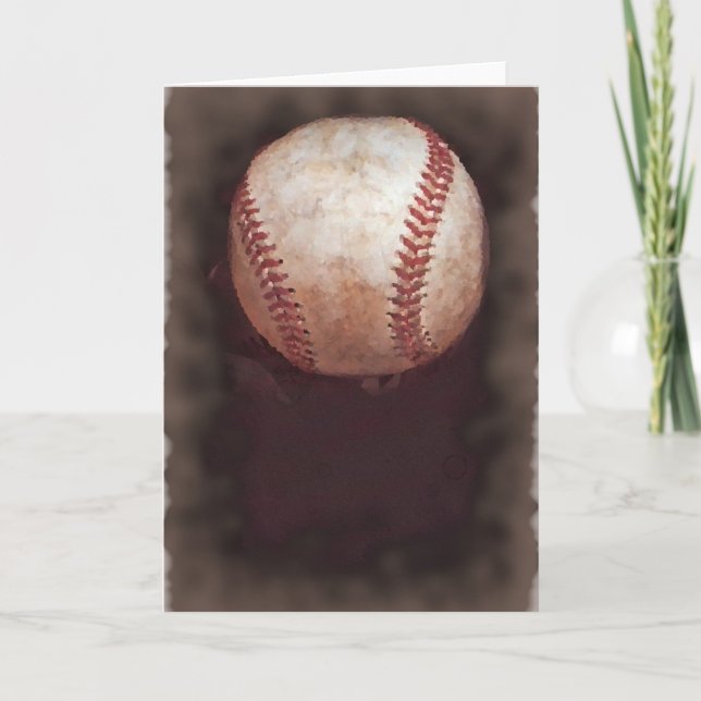 Vintage Stil Sepia Baseball Artwork Kort (Framsida)