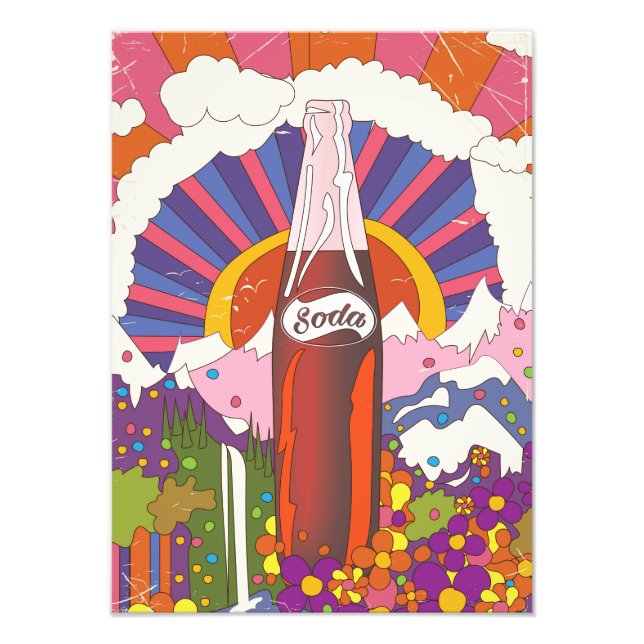 Vintage stil-soda-poster fototryck (Framsidan)
