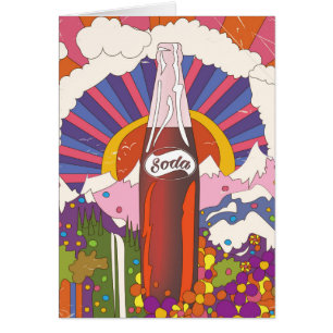 Vintage stil-soda-poster hälsningskort