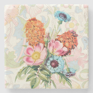 Vintage Stil Söt Blomsterbukett Stenunderlägg