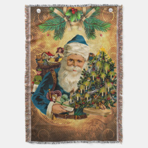 Vintage Stil St Nicholas (Jultomten) jul Filt