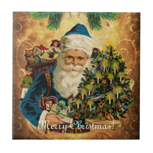 Vintage Stil St Nicholas (Jultomten) jul Kakelplatta