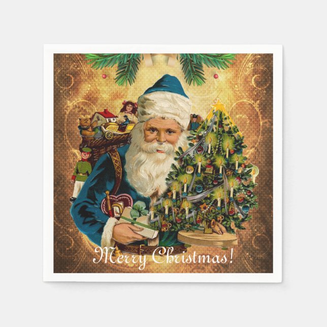 Vintage Stil St Nicholas (Jultomten) jul Pappersservett (Framsidan)